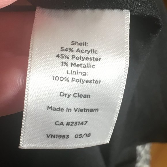 Talbot Black White Tweed Fringe Hem A Line Dress - Picture 13 of 13